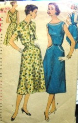 1640 56 SLEEVELESS FLARE DRESS, KIMONO JACKET PATTERN 16 1/2 37''